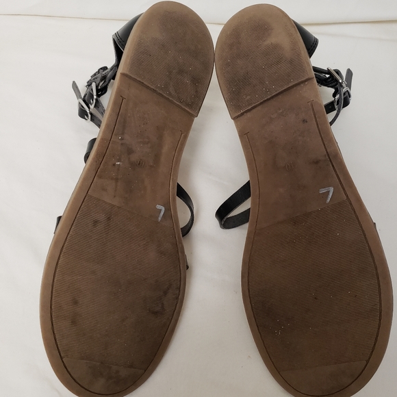 Old Navy Gladiator Sandals Leather Black Women Size 10 Excellent Shape - Picture 7 of 7